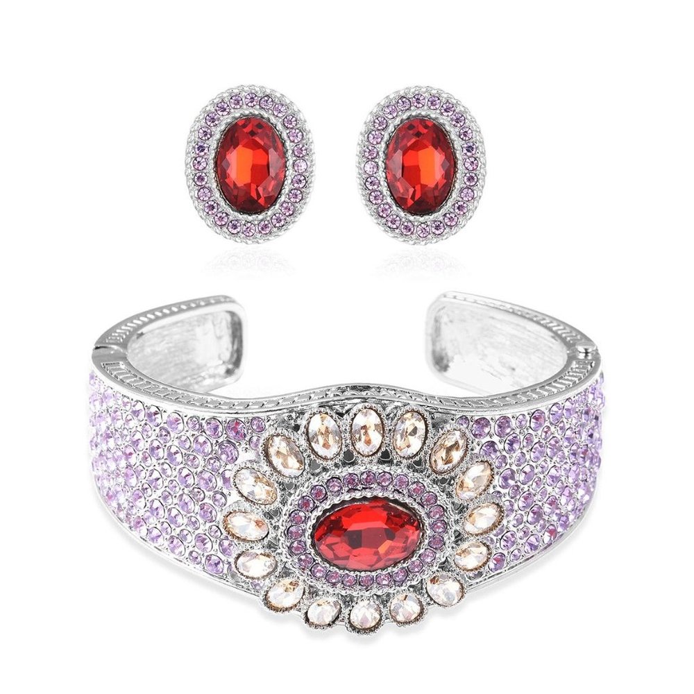 Floral theme Cuff Bracelet & Earring set